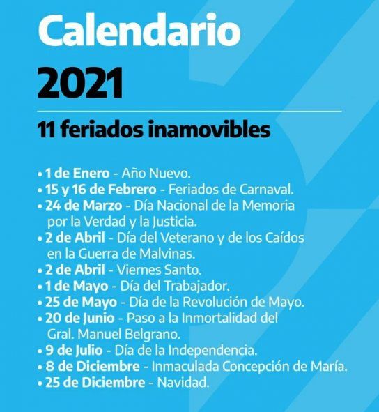El gobierno eliminó el feriado puente del 24 de mayo para evitar una nueva suba de contagios.