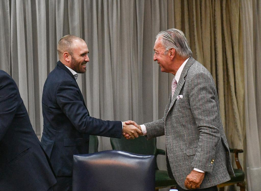 Martín Guzmán y Funes de Rioj durante la última reunión que convocaron desde el Gobierno