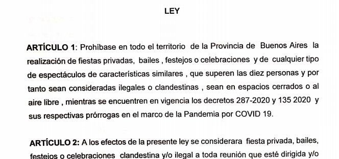La prohibición de las fiestas clandestinas, la propuesta de una senadora peronista