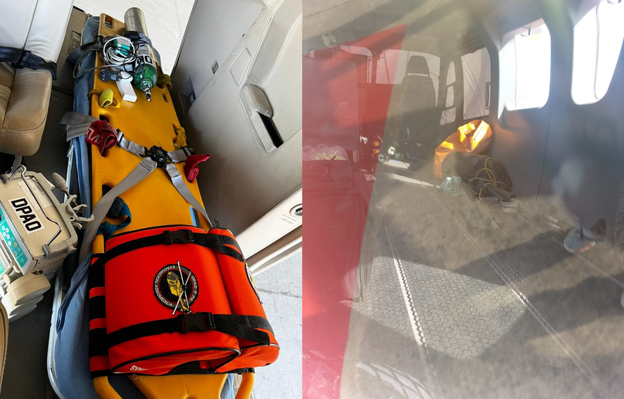 Comparación: el helicoptero sanitario y el