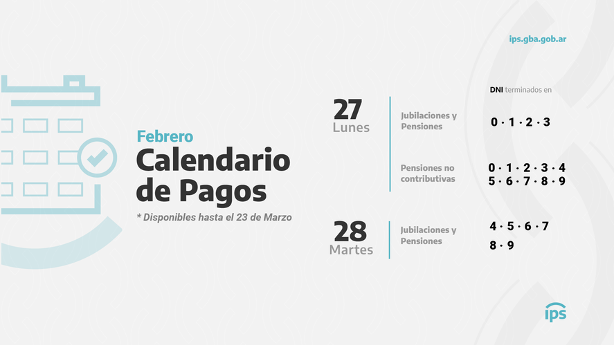 Este martes 28 de febrero comienza el cronograma de pagos para jubilados y pensionados de la provincia de Buenos Aires. El calendario del IPS.