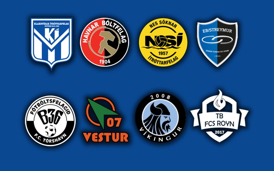 Los ocho clubes que participan en el fútbol femenino de Primera en Islas Feroe.