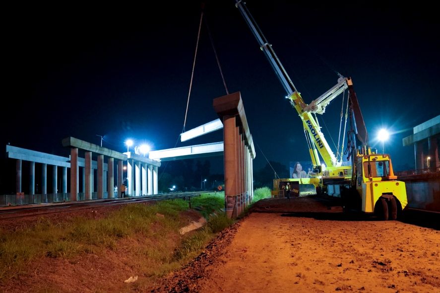 Obras en la autopista Presidente Perón