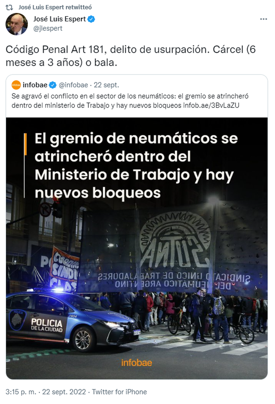 Así fue el polémico tweet por el cual piden la remoción de José Luis Espert.
