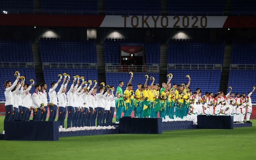Brasil, España y México, el podio del fútbol masculino en Tokio 2020.