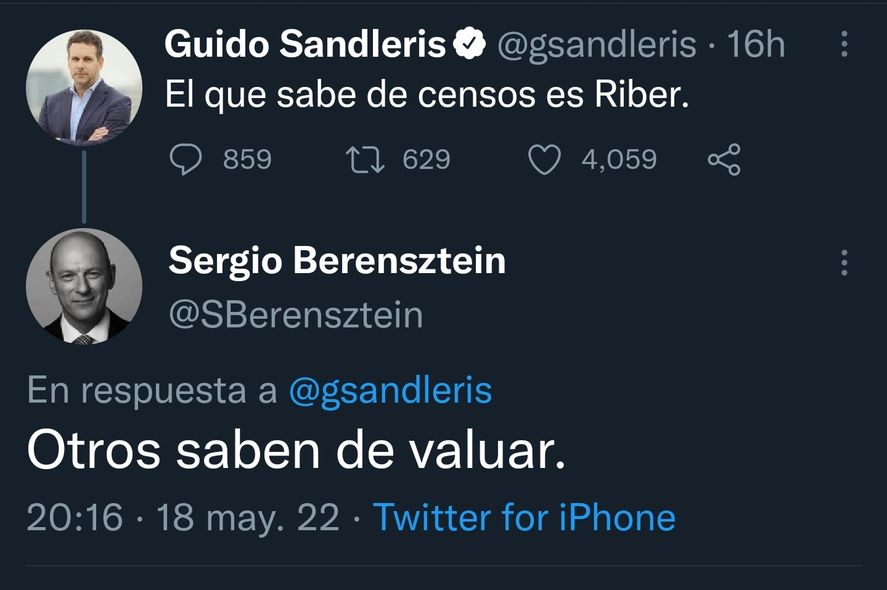 La broma sobre River del ex funcionario Guido Sandleris también fue replicada por el encuestador Sergio Berensztein