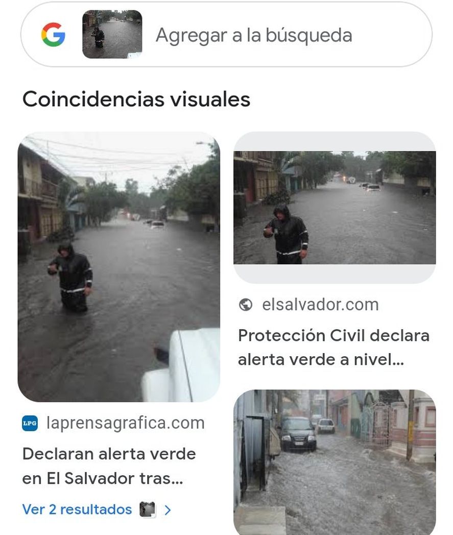 La búsqueda inversa en Google Lens marca que la foto de inundación publicada por Cristian Ritondo para acusar al kirchnerismo era de El Salvador y no en Argentina