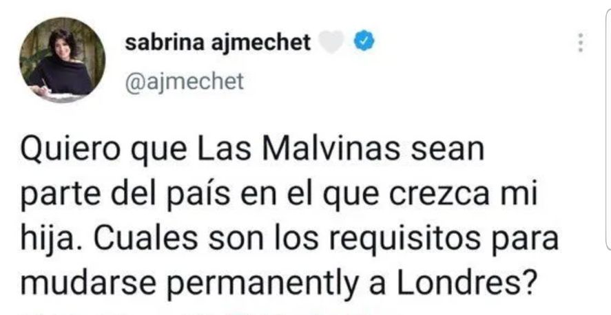 La candidata de Juntos en CABA, Sabrina Ajmechet, expresó su deseo de vivir en Londres.