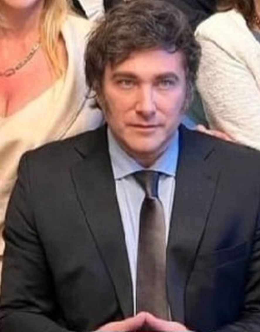 La fotografía oficial distribuida por las cuentas de Javier Milei a la que todos percibieron como pasada por filtros de photoshop. A los más mayores los hizo recordar a la "avispa de Menem" 
