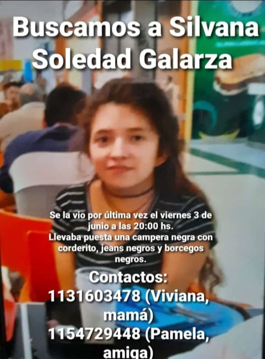 Silvana, la joven de 20 años, está desaparecida hace 7 días