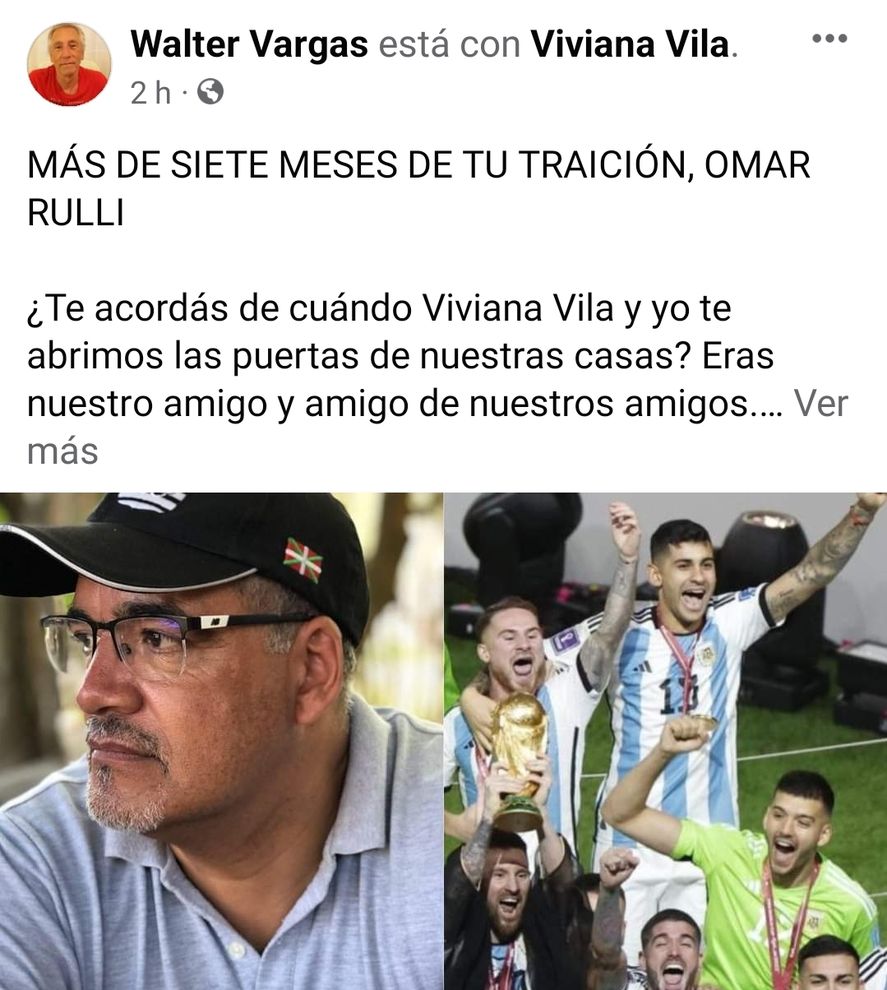La publicación en Facebook de la estafa que denuncian dos periodistas platenses haber sufrido de parte del padre del arquero de la selección y ex Estudiantes de La Plata, Gerónimo Rulli