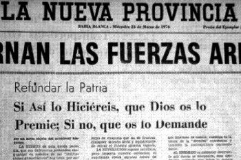 Algunas de las tapas que La Nueva Provincia, de Bahía Blanca, publicó reivindicando a la dictadura, incluso en democracia.