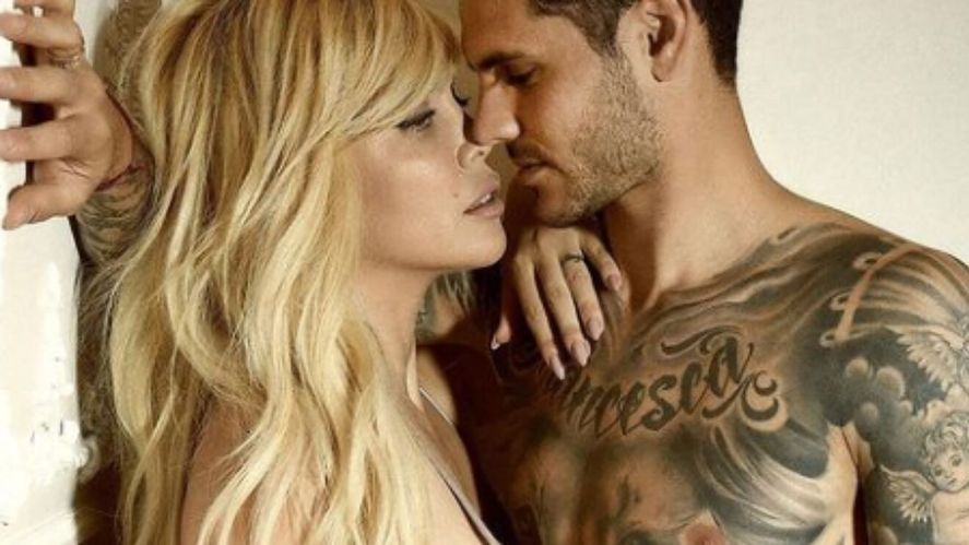 Las diferentes fotografías que utiliza la cuenta inglesa de escándalos de futbolistas, para narrar la historia de Wanda Nara, Mauro Icardi, y Maxi López
