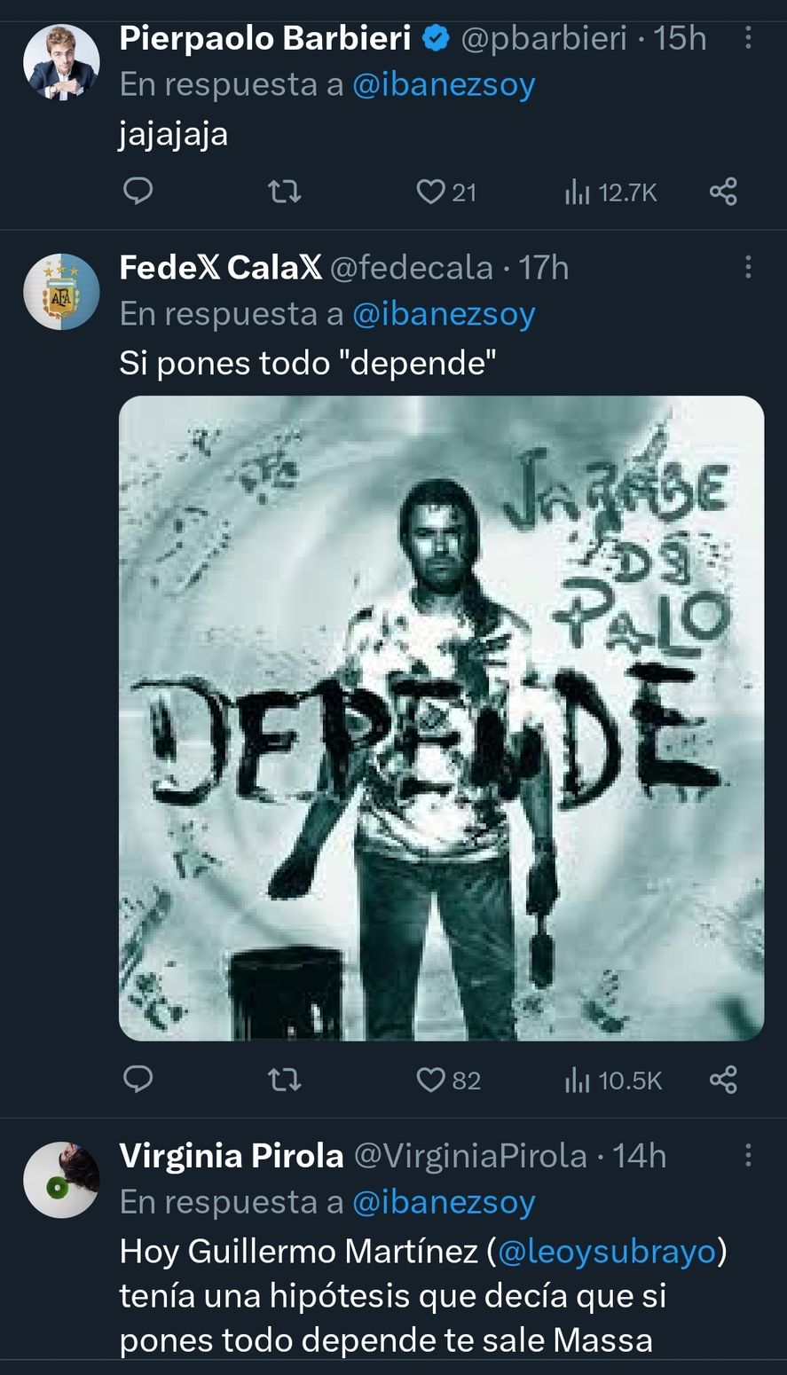 Las respuestas en redes al descubrimiento de Pablo Ibáñez. Si a la encuesta del diario La Nación se responde 17 veces "depende", el candidato más afín es Juan Schiaretti 