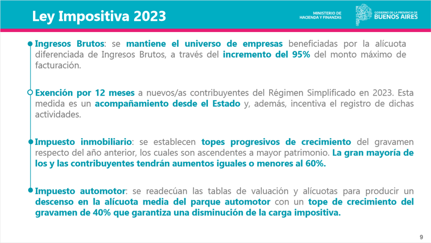 Lineamientos principales presentados por ARBA para el año que viene.