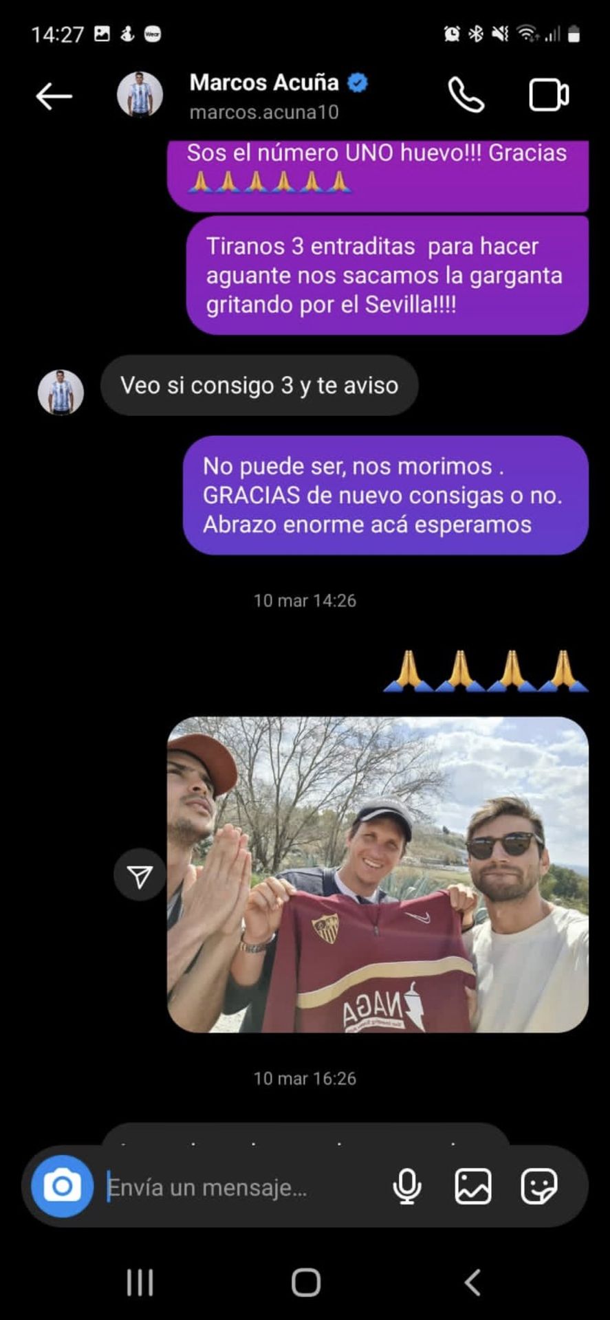 Los chats por Instagram entre el 