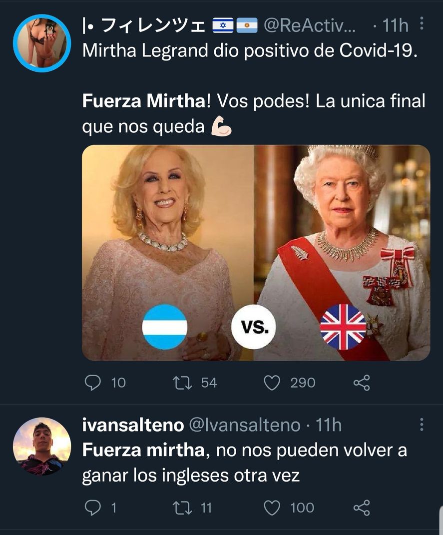 Los clásicos memes que enfrentan a Mirtha Legrand con la reina de Inglaterra volvieron a aparecer tras el anuncio del Covid positivo de la diva