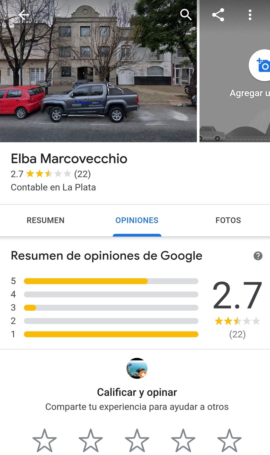 Los comentarios en Google del estudio en la diagonal 74 de Elba Marcovecchio, la futura esposa de Jorge Lanata 