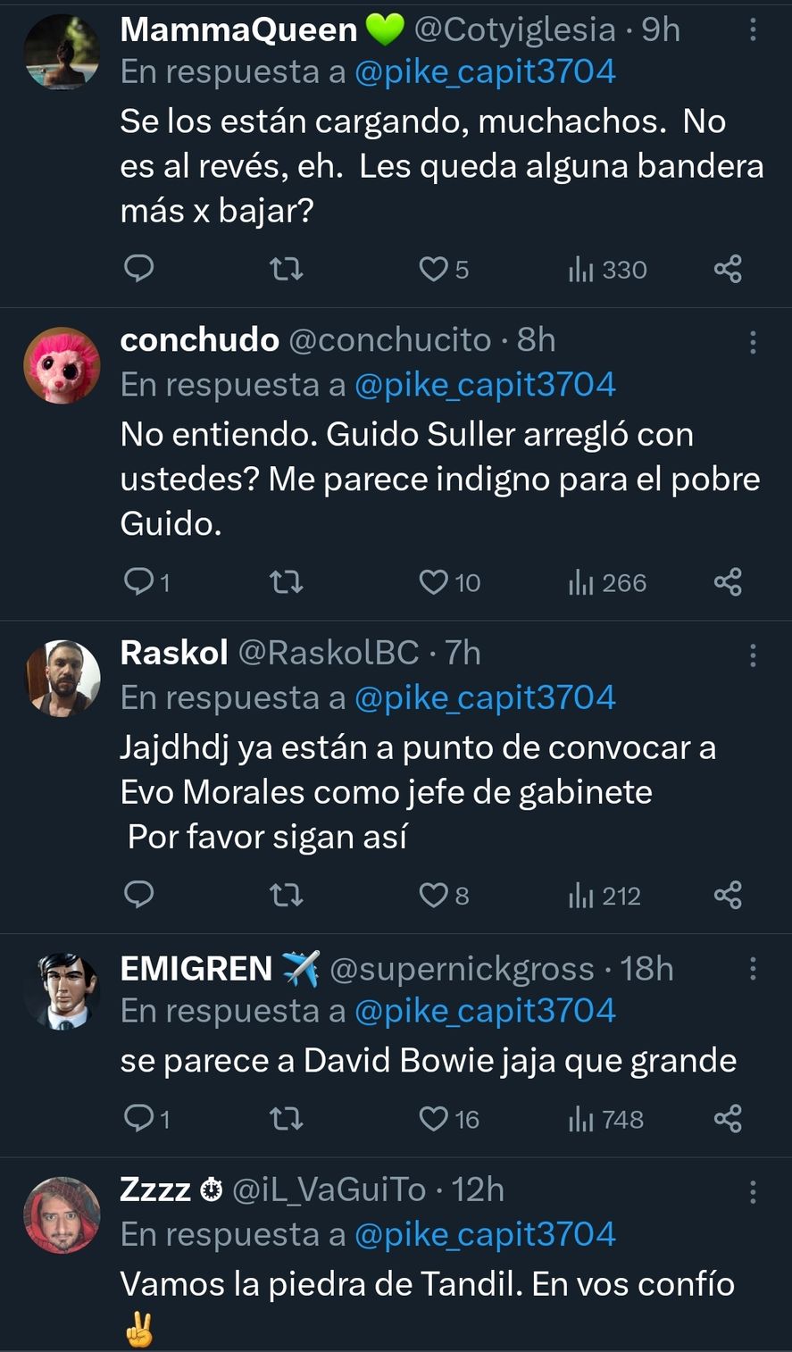 Los comentarios en redes al posteo que muestra a Mauricio Macri como si fuera un superhéroe alado, y lo comparan con Guido Suller, David Bowie, "Vengador" de The Boys, y hasta Sergio Denis Los comentarios en redes al posteo que muestra a Mauricio Macri como si fuera un superhéroe alado, y lo comparan con Guido Suller, David Bowie, "Vengador" de The Boys, y hasta Sergio Denis