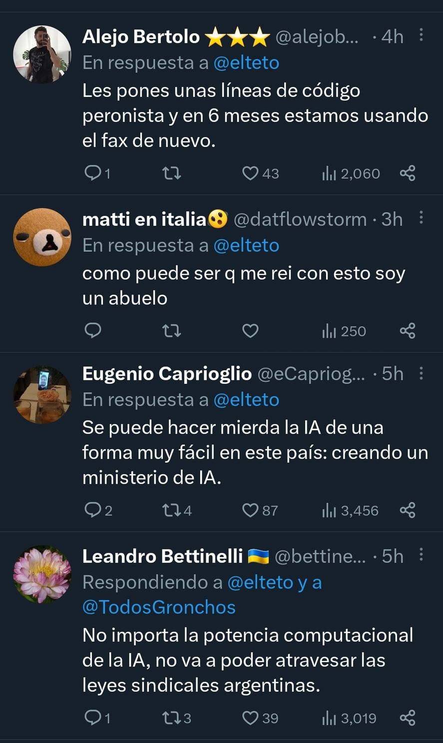 Los graciosos comentarios de Twitter acerca de la loca idea de crear un sindicato de Inteligencia Artificial a "la argentina"