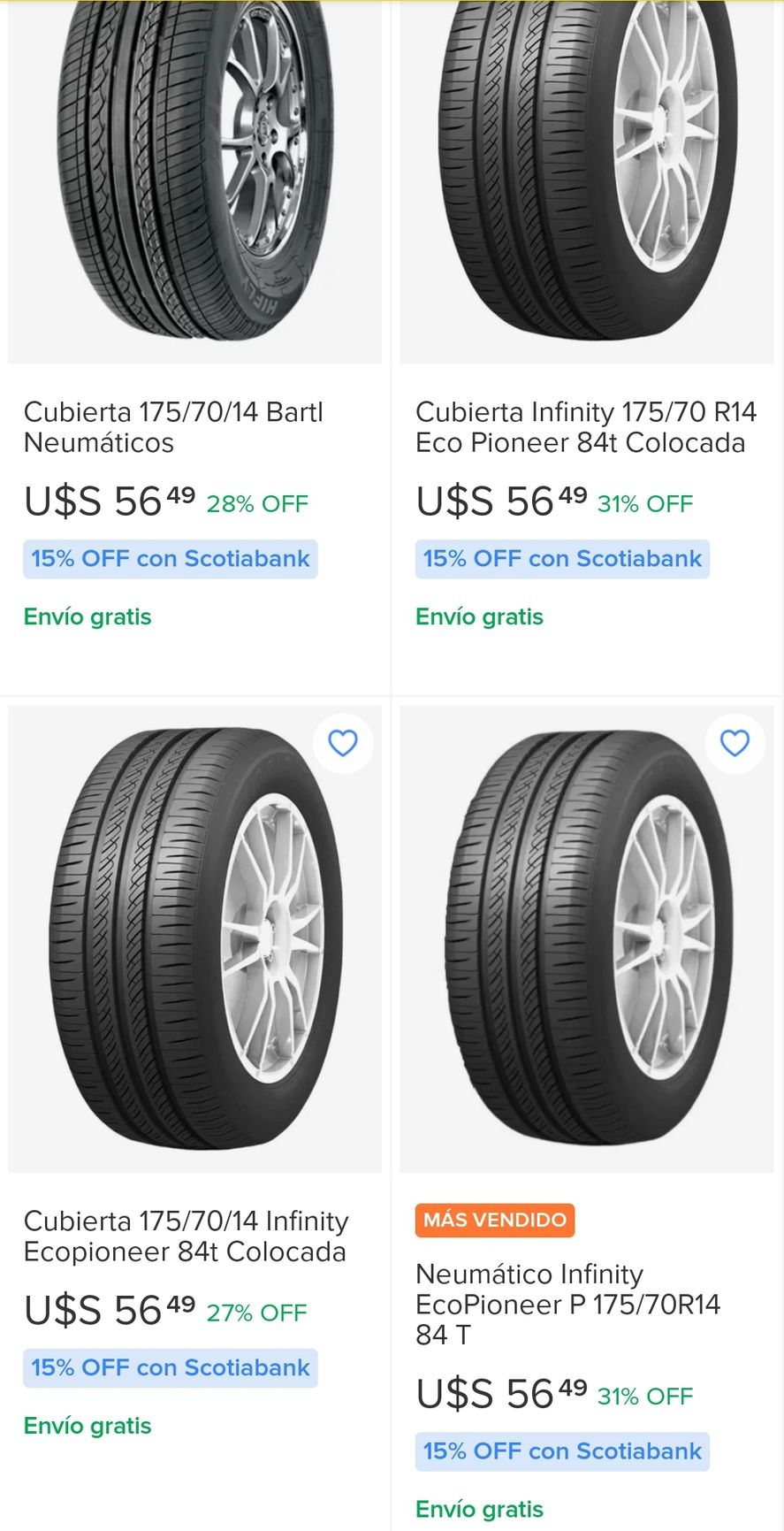 Los neumáticos en Uruguay, increíblemente a precio más barato que en Argentina, a pesar de que casi todo lo demás cuesta entre un 100 y un 300 por ciento más caro. 