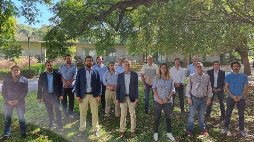 Macri junto a Campbell en la reunión de hoy. El diputado contrajo coronavirus