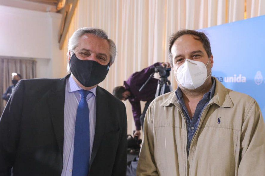 Santiago Maggiotti junto al presidente Alberto Fernández