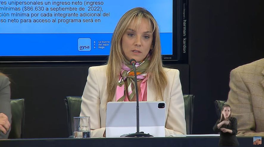 La titular de AySA, Malena Galmarini, fue una de las funcionarias que detalló la nueva segmentación.