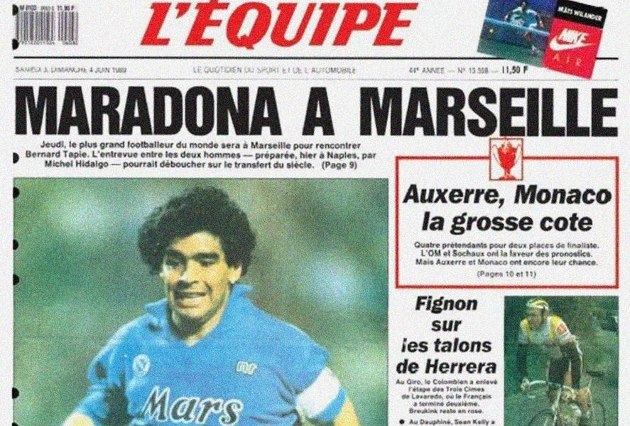 Maradona no pudo llegar al Marsella. Messi cumplirá su deseo en París.