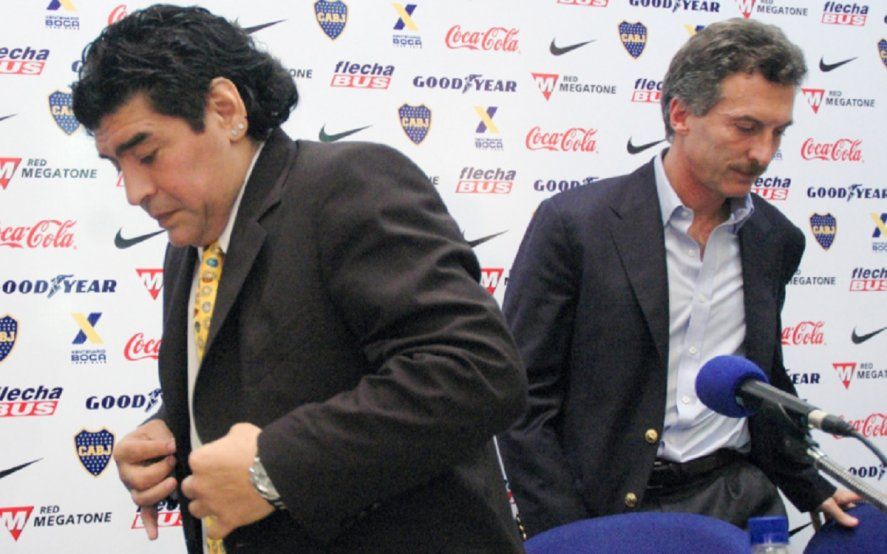 Diego Maradona y Mauricio Macri en Boca