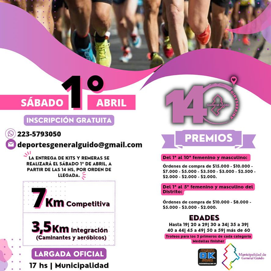 Maratón por los 140 años de General Guido.
