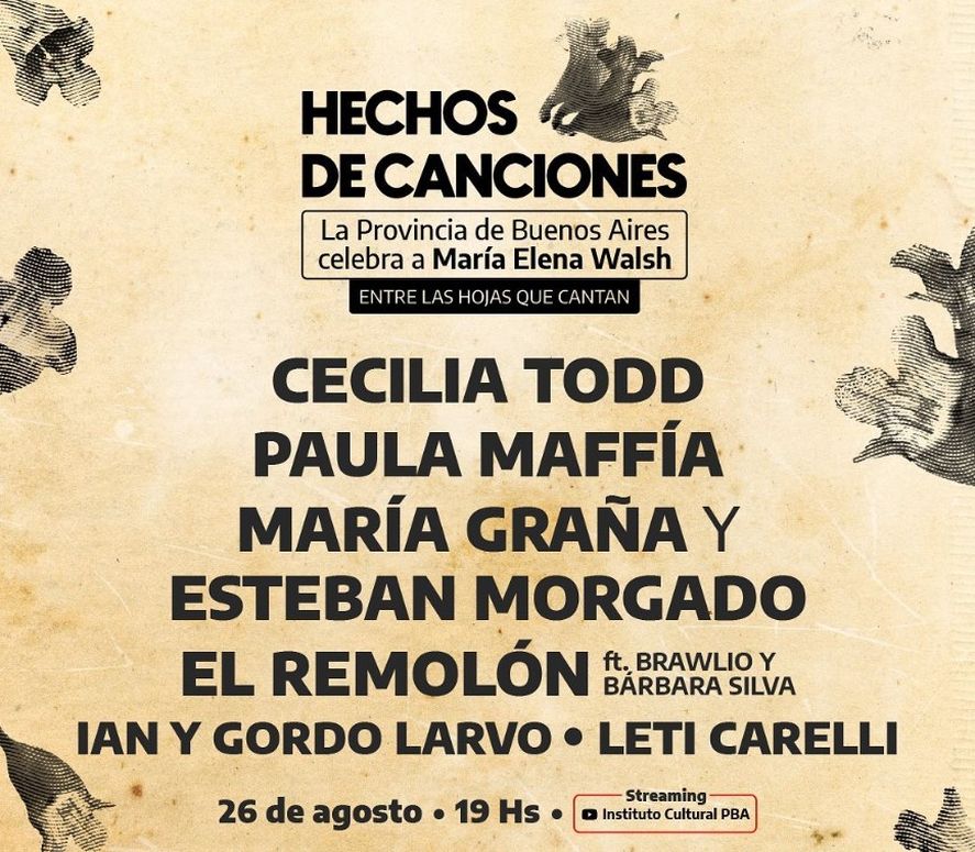 Entre las hojas que cantan: El concierto que celebra a Maria Elena Walsh se transmitirá por youtube el viernes