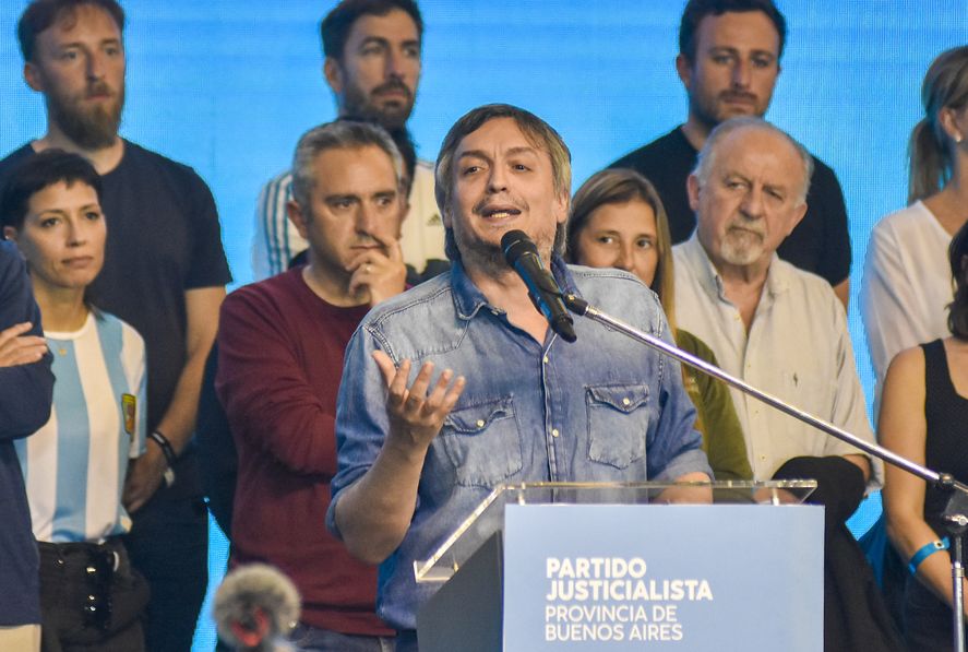 Máximo Kirchner hablando en el cierre del Congreso del PJ Bonaerense desarrollado en Mar del Plata