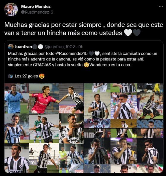 Mauro Méndez y un mensaje de despedida en el Montevideo Wanderers, antes de sumarse a Estudiantes