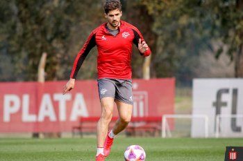 Fabián Noguera, entrenándose en Estudiantes