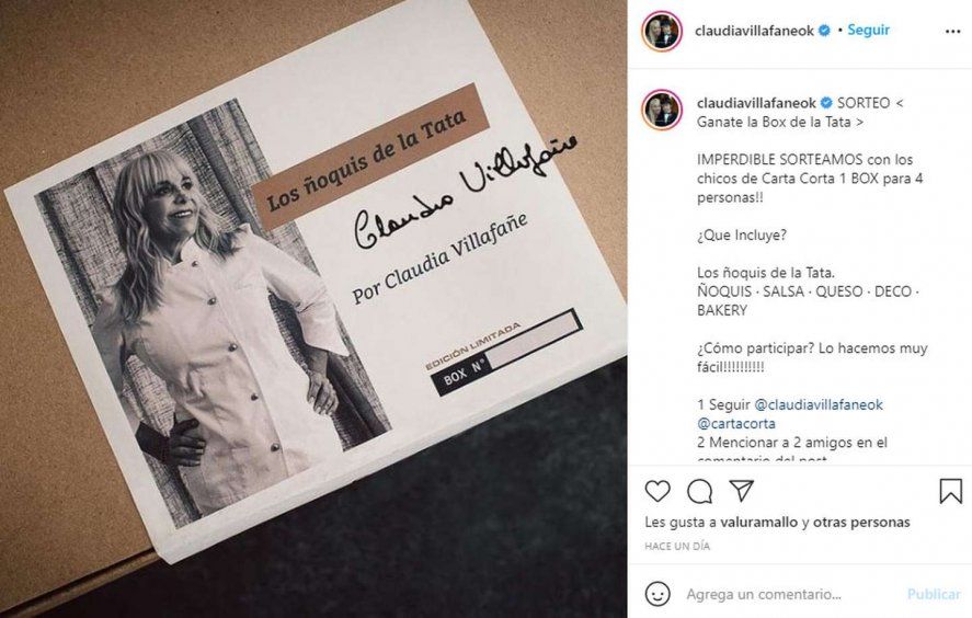 Los famosos ñoquis de Claudia Villafañe