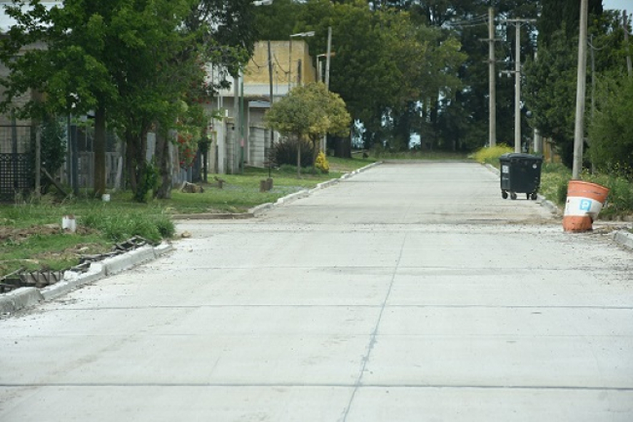 Obras de pavimento en Lezama