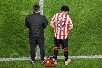 Nicolás Palavecino en el instante previo a su debut en Estudiantes (Info Pincha)