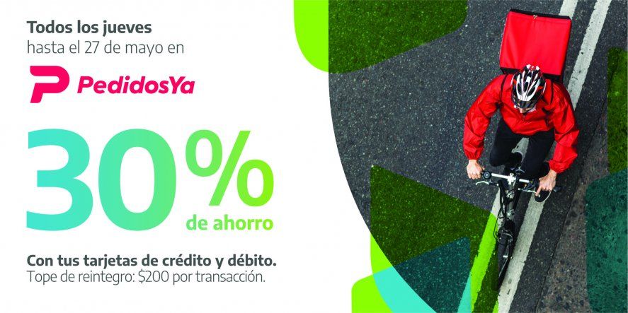El tope de reintegro de Pedidos Ya es de 200 pesos