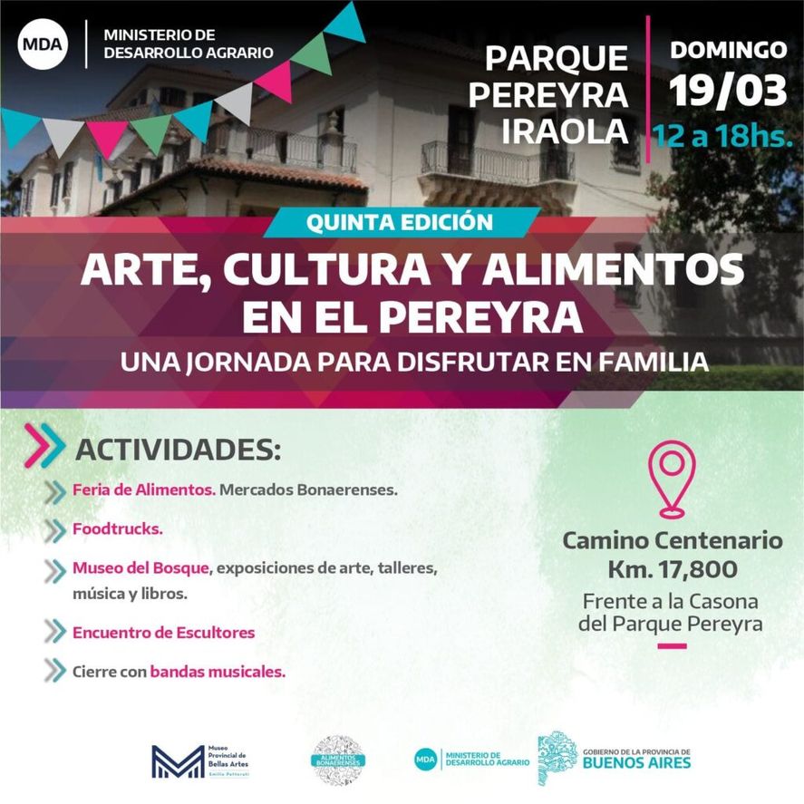 Se viene la quinta edición de "Arte, Cultura y Alimentos" en el Parque Pereyra Iraola. 