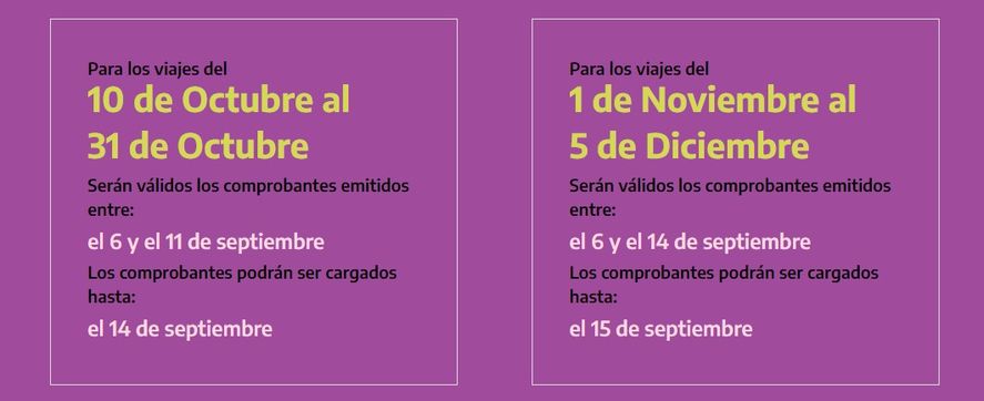 Calendario oficial de la web de PreViaje