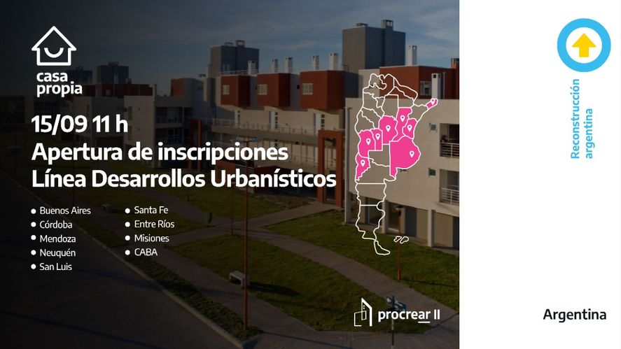 Este miércoles abrió la inscripción para un nuevo sorteo del programa de vivienda Procrear II