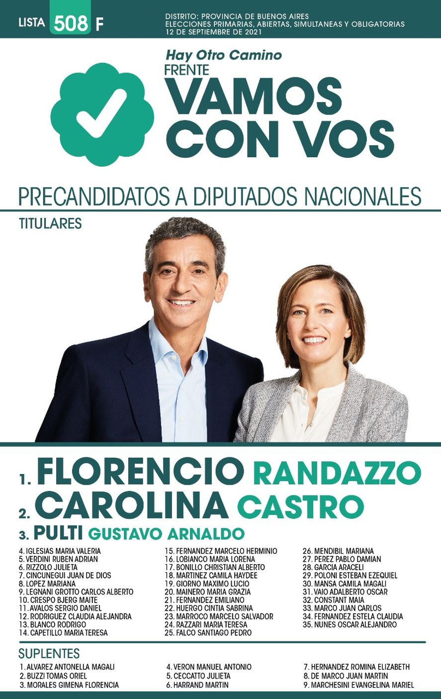 Elecciones 2021: la boleta de Vamos Con Vos