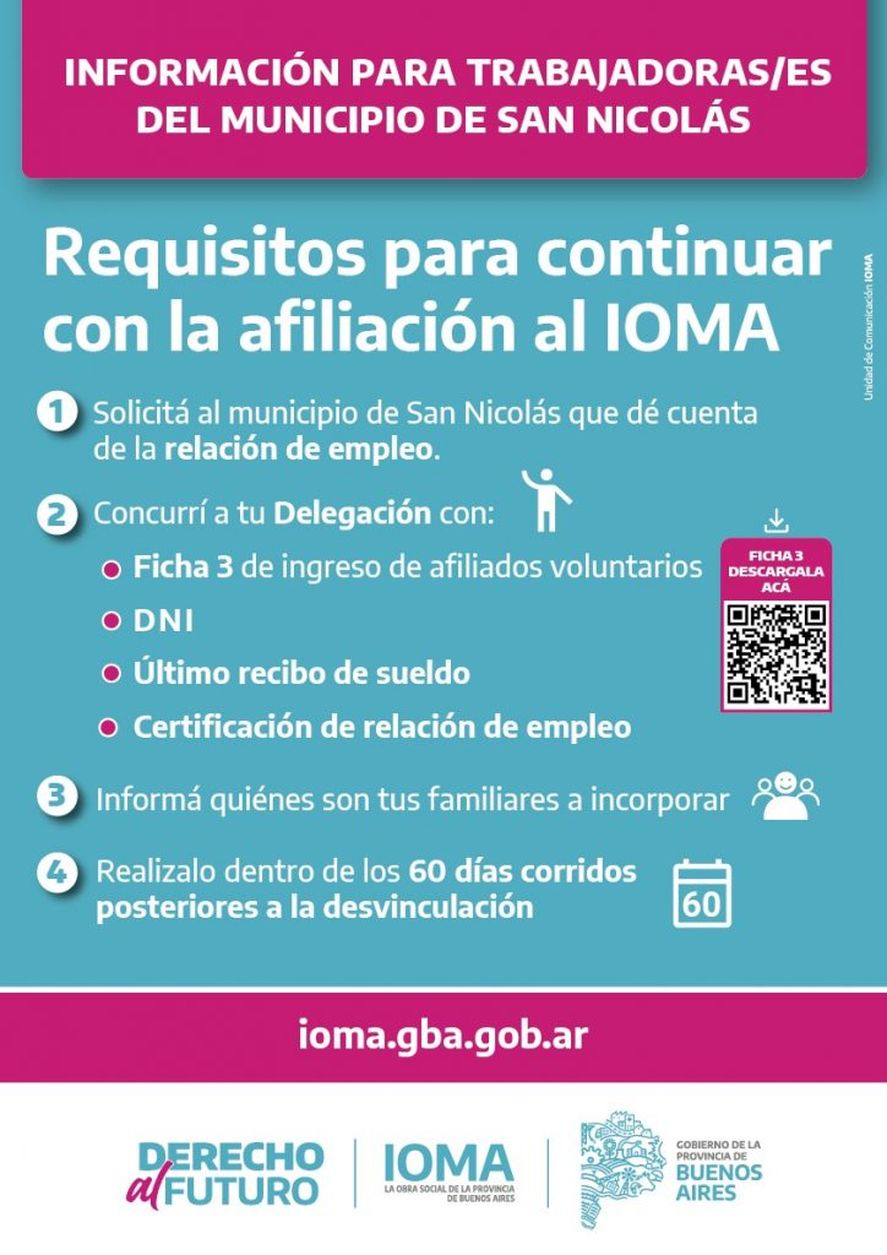 Requisitos para acceder a la afiliación voluntaria de IOMA en San Nicolás Requisitos para acceder a la afiliación voluntaria de IOMA en San Nicolás