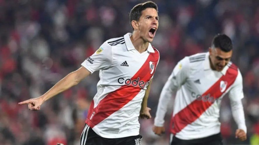 Nacho Fernández festeja su gol en la victoria de River ante Platense Nacho Fernández festeja su gol en la victoria de River ante Platense