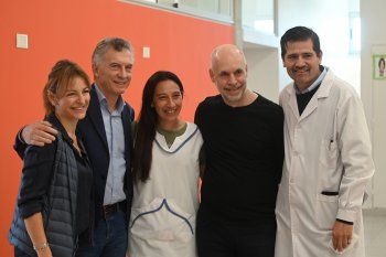 Horacio Rodríguez Larreta y Mauricio Macri, nuevamente juntos en una escuela porteña.