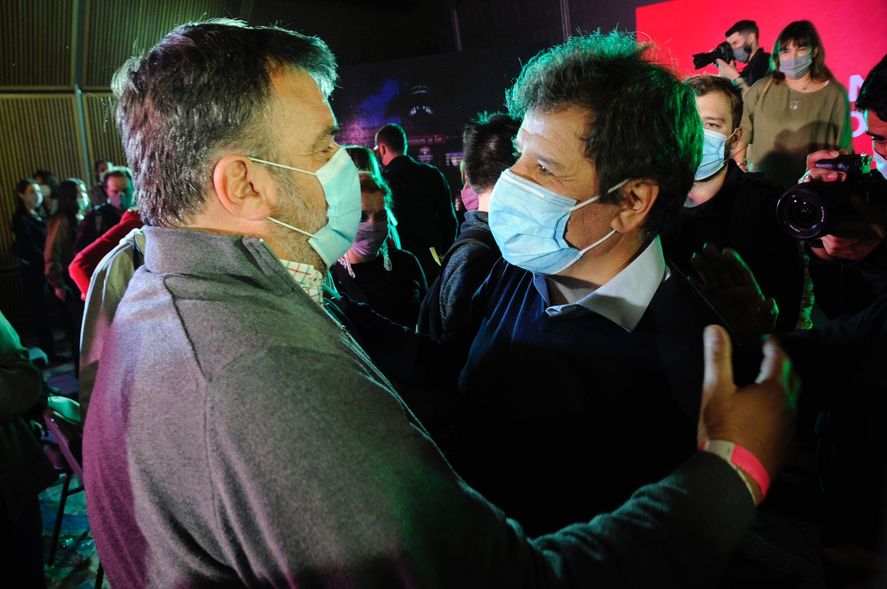 Diego Rovella junto a Manes en las PASO