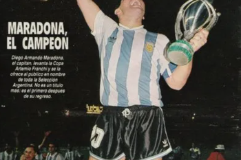 Un Pelusa feliz en la feliz : la previa del Mundial 1994 llegó con la última copa de Maradona con la Selección.