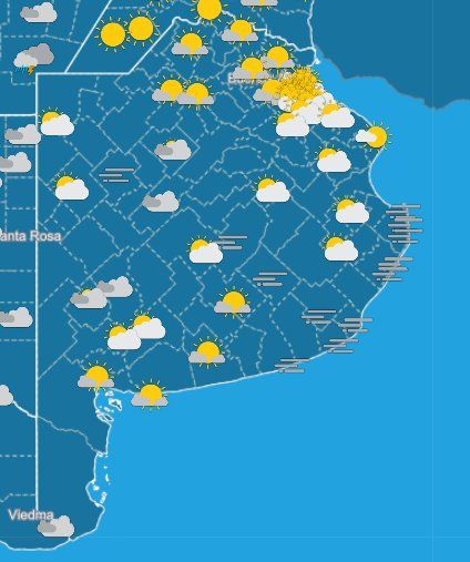 El SMN difundió el pronóstico del tiempo para la Provincia.