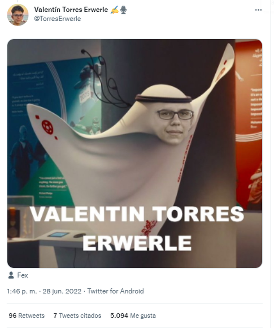 No todo es fútbol: Valentín también se divierte con los memes que surgen alrededor de su cuenta.